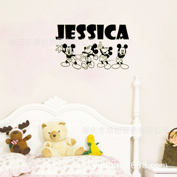 JASSICAÓ¢ÎÄÃû×ÖǽÌù ±¬¿îÈÈÏú¾µä¶¯ÂþÈËÎïǽÌùÖ½¼Ò¾Ó×°ÊÎDN126