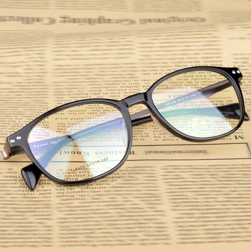 新品高密度板材加金属眼镜架女配近视防蓝光全框近视镜超轻眼镜框