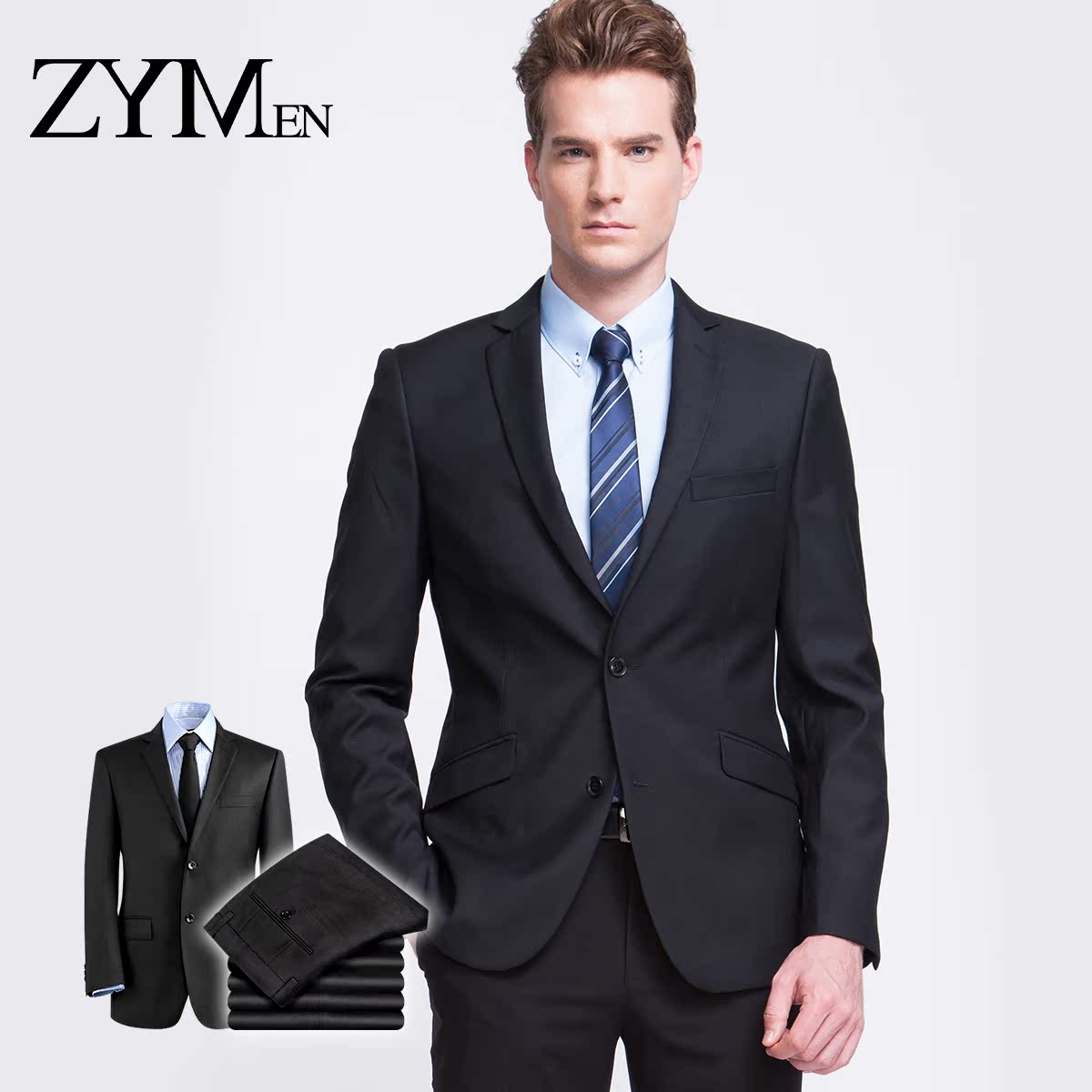 Costume homme ZYMEN Fibre de polyester 70% de fibres de viscose (rayonne viscose) 30% pour automne - Ref 1560660 Image 1