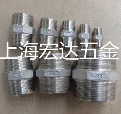 不锈钢304美标NPT管件 NPT六角外丝直接 接头 1/4 1/2 3/4 1 2寸