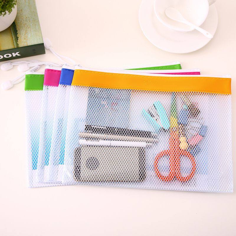 得力文件袋b5a4彩色收纳袋拉链