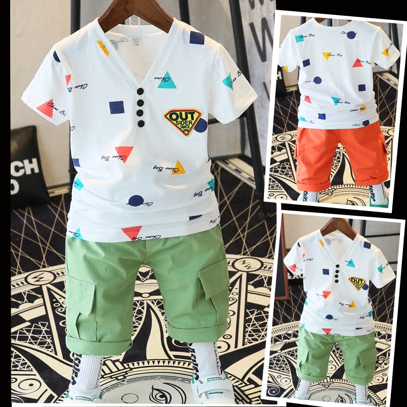 Children's clothing 4 Summer 5 Boy Summer wear suit 2021 The new 6 Cotton 7 Short sleeved 8-9 Male baby T-shirt 11 The age of the tidein the Children/Baby/Family fitted , Set  category - from Buy2taobao.com to provide professional Taobao agent buy service