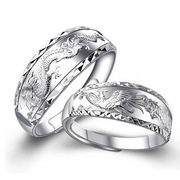 Silver ring 999 sterling silver couples ring, said to quit Korean Dragon Phoenix men and women birthday Valentine''s day gifts