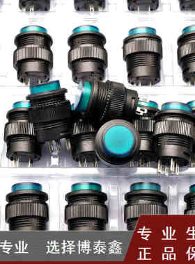 带灯自锁开关按钮开关R16-503AD 圆形16MM 3A250V蓝色