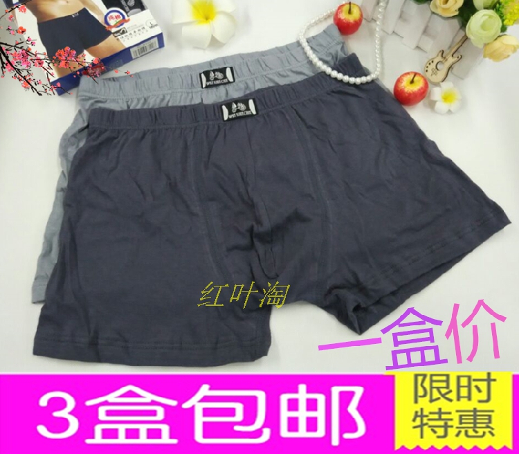 全棉透气中腰平角内裤