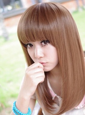 齐刘海垂肩直发 短直发齐刘海假发cdts变装主持派对夜店