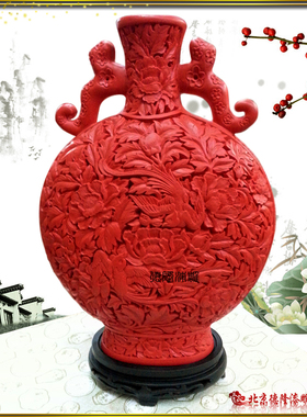 工艺开业结婚花鸟双耳祝寿礼品