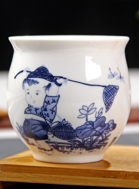 陶瓷茶杯双层隔热韩版品茗烫手