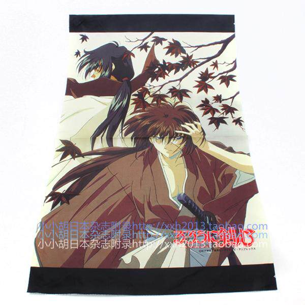 日本 浪客剑心动漫周边装饰画 壁画 丝绸面料海报挂画 款式2