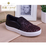 Puqi fall 2015 new Lok Fu shoes platform lazy shoes was wearing low cut shoes Korean sequins casual women's shoes