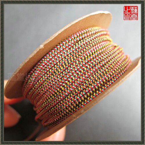 进口五彩佛珠手串绳子包芯弹力线