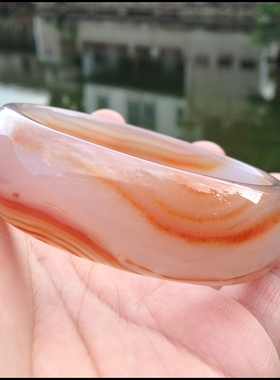 转运红玛瑙缠丝 纯天然俏色鸿运当头玛瑙手镯加宽加厚正品女环19