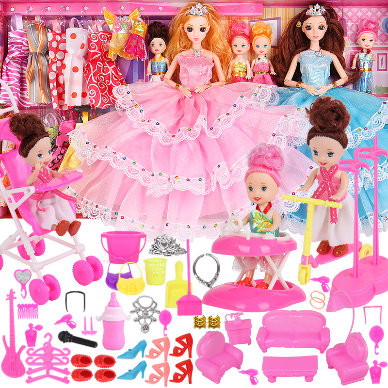 Barbie công chúa búp bê ăn mặc hộp quà tặng lớn thoải mái phù hợp với đồ chơi trẻ em của cô gái mặc bộ Đồ chơi búp bê