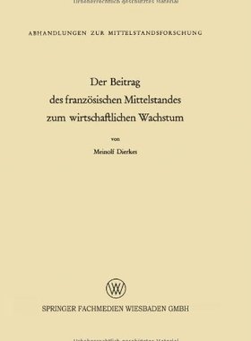 【预售】Der Beitrag Des Franzosischen Mittelstandes Zu...