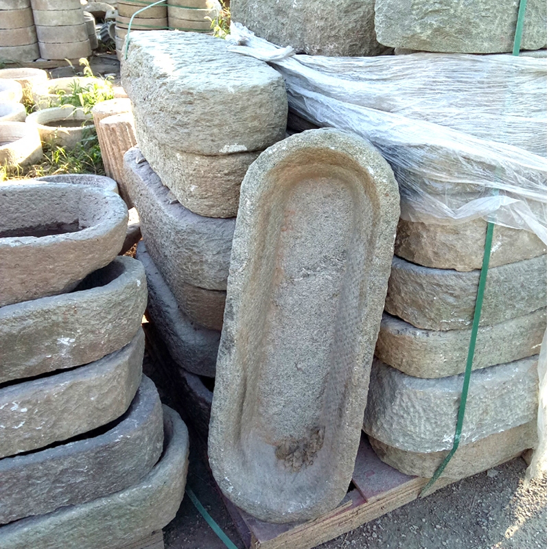 老石槽鱼缸马槽 老石槽流水阳台鱼池农村老货石槽圆角农村旧石槽