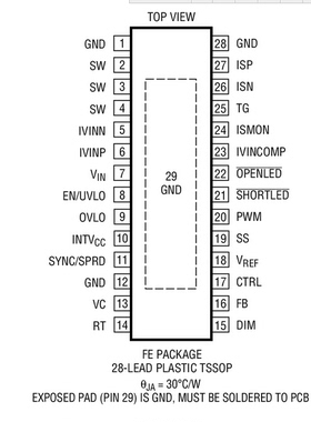 进口原装  LT3952EFE LT3952IFE LT3952HFE LT3952 TSSOP