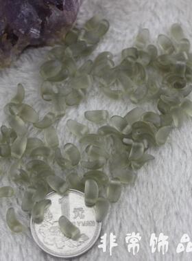 360粒 5x9mm灰色磨砂琉璃珠郁金香花瓣 DIY饰品散珠配饰材料