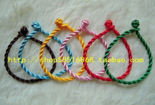 简约手绳红绳黑绳黄绳绿绳棕绳各色绳子全新中国结手链多色拧绳