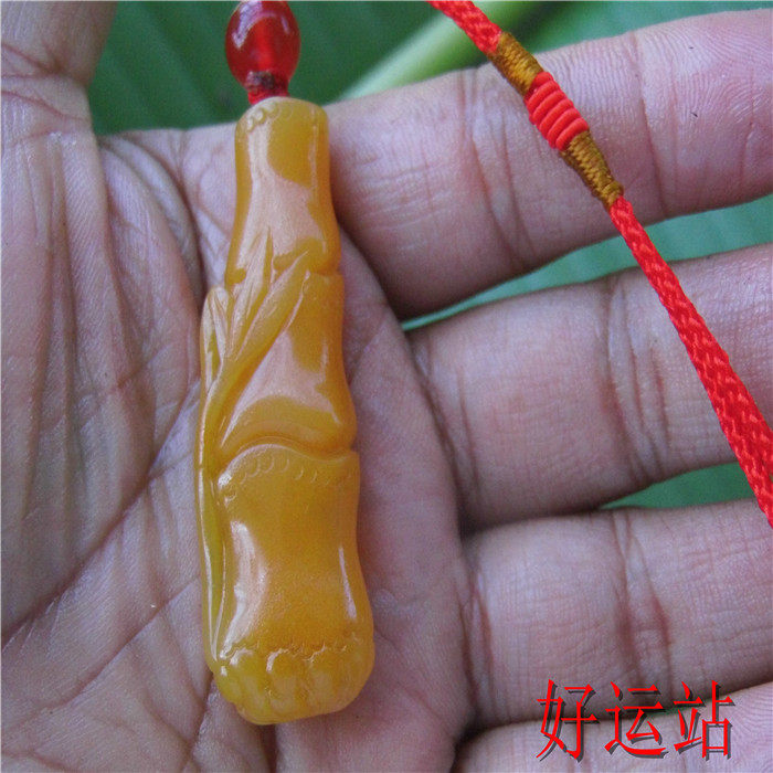 黄龙玉节节高吊坠玉石挂件男女款玉佩手工玉器珠宝首饰宝石颈饰