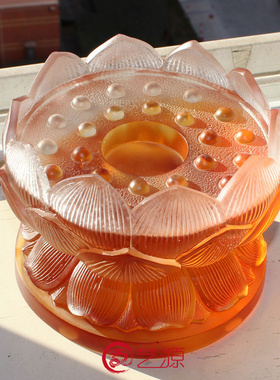 琉璃烛台供佛灯家居客厅镇宅摆件