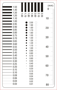 污点卡 污点裂缝对比尺 点规线规 胸卡量规 透明菲林尺 量通