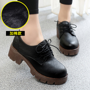 2015 winter season New England College wind band with velvet shoes student thick with round-headed shoes women shoes