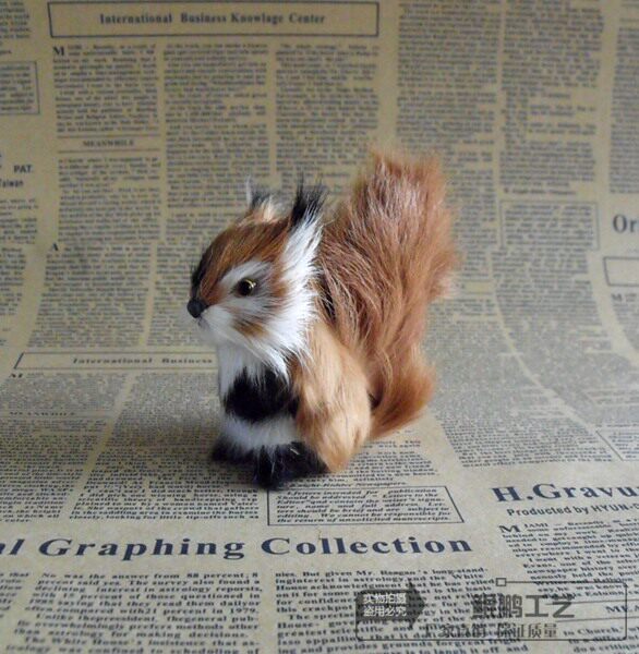 仿真松鼠儿童玩具情侣生日礼物创意摆件装饰道具车摆件迷你小松鼠