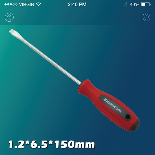 百炼工具Balancom双色柄铬钼合金钢 强磁一字螺丝刀 起子B0234