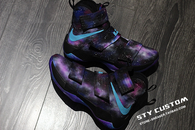 STY custom NIKE zoom lebron soldier 10 战士10 银河星云 星空