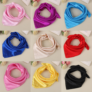 单色素色裸色纯色职业方巾演出男女小丝巾空姐银行酒店夏秋丝巾