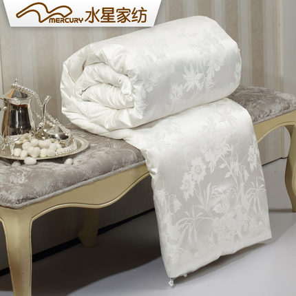 水星家纺 高档提花面料 100%蚕丝 二合一蚕丝被 国色天香