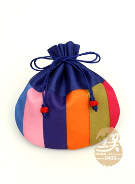 半圆彩条福袋子香包袋子礼品袋子收纳袋抽袋宽15.5*高16cmP01264