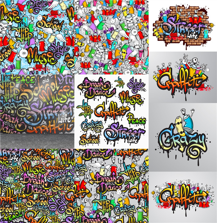 [276]街头涂鸦插画欧美风格 AI矢量设计素材