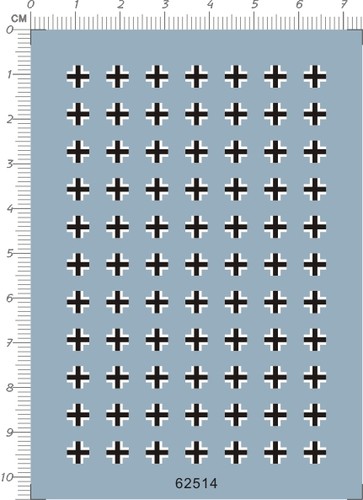 62514 1/72 tiger虎式德国二战铁十字数字编号犀牛水贴纸 7*10CM