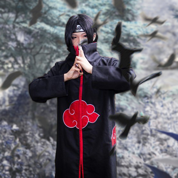 特價 火影忍者/曉Cosplay風衣 鼬 曉披風 曉組織披風 紅云袍 衣服