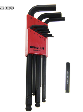 【美国BONDHUS】1.5-10mm 进口公制加长球头内六角扳手 10999