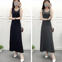 Váy vest nữ 2019 phiên bản Hàn Quốc mùa hè mới dành cho nữ diện váy dài Phần dài Một chiếc váy xòe thon gọn - A-Line Váy váy suông chữ a