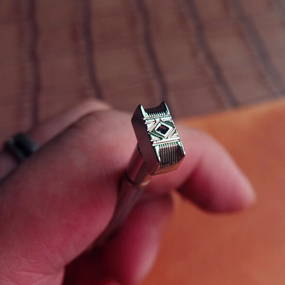 皮雕印花工具 Johnleather产高级钢制席纹印花工具 10*5小号PX002