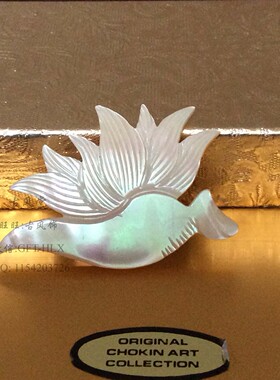 台湾手工雕刻天然珍珠母贝丝巾扣