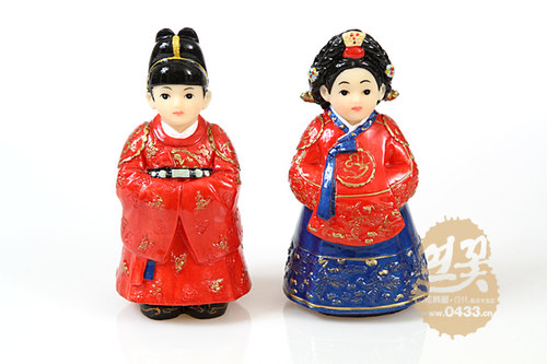 大号皇上皇后树脂韩服人偶/韩食馆摆设品/H-P01316-6