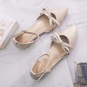 蝴蝶结一字扣罗马凉鞋