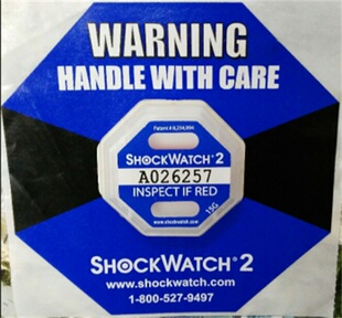 美国进口Shockwatch2代防震动不干胶标签感应器物流警示监控标签