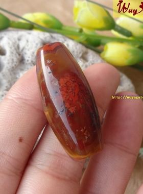 天然原矿战国红玛瑙散珠配件单珠