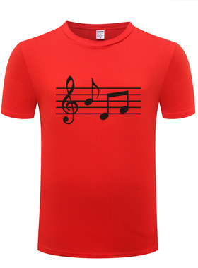 2017外贸男式短袖T恤 MUSIC NOTES 音乐 简约 个性 厂家直销