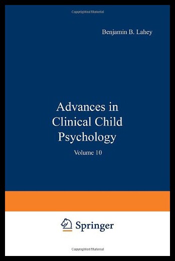 【预售】Advances in Clinical Child Psychology: Volume 10