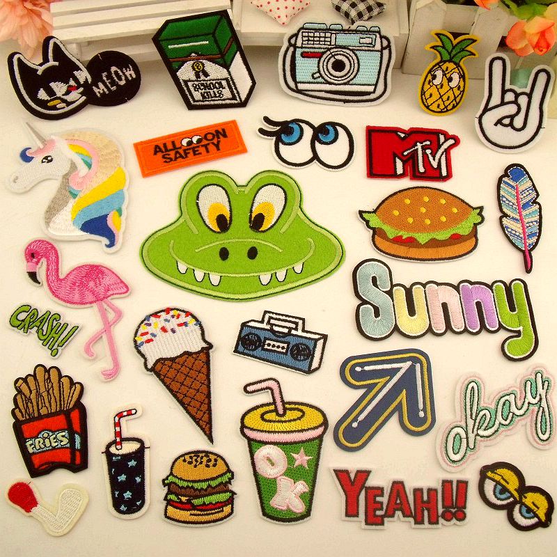 时尚卡通补丁衣服羽绒刺绣装饰