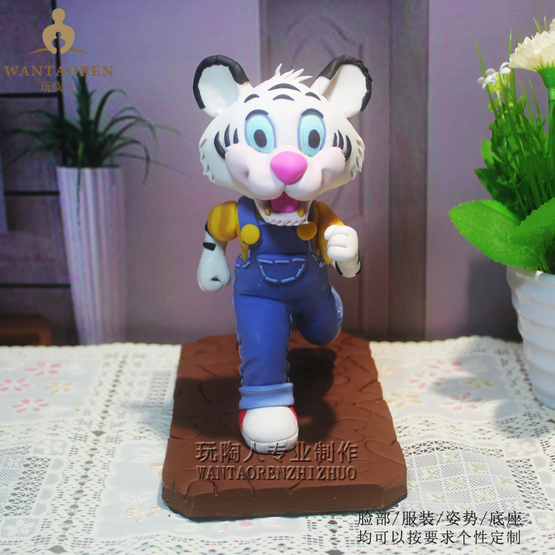大花猫造型-Q版真人陶偶定制 diy玩偶 个性人偶 软陶公仔定做