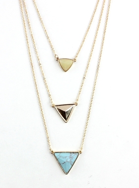 新品推荐欧美潮牌饰品绿松石三层