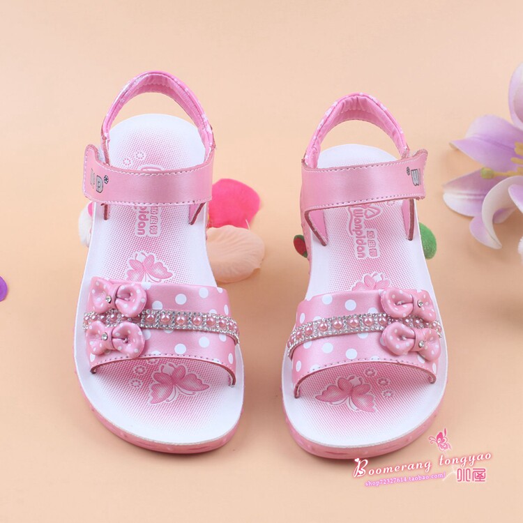 2015新款正品顽皮弹女童凉鞋夏款真皮女童韩版软底童鞋牛皮公主鞋