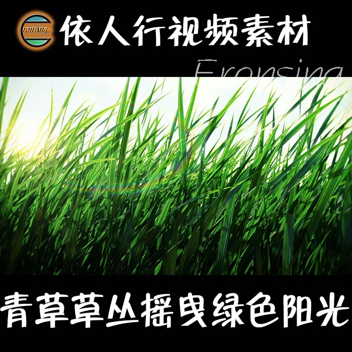 依人行LED素材大屏幕舞台背景素材青草草丛摇曳绿色阳光